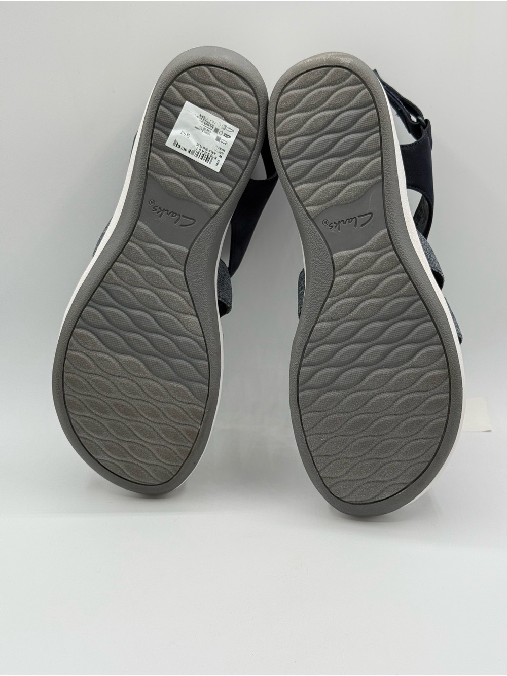 Clarks Cloudsteppers Arla Shaylie Sandals Navy Blue Comfort Slingback Wedge - Picture 9 of 16